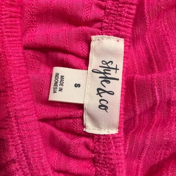 STYLE & CO. Pink Smocked Hem Knit Top NEW Size SMALL - Picture 5 of 5